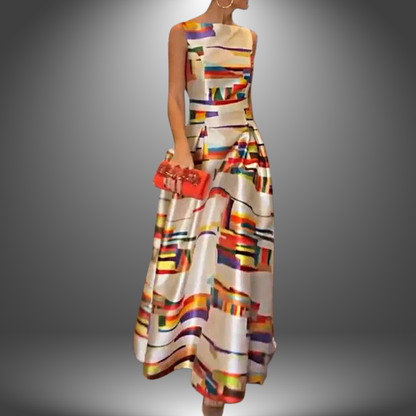 Party Geometric Print Dress | Maxi