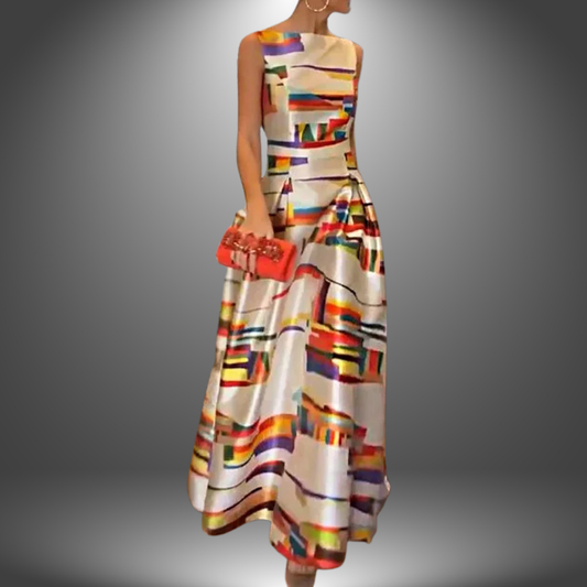 Party Geometric Print Dress | Maxi