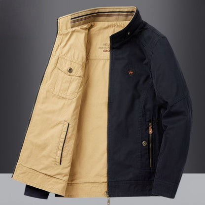 Reversible Lightweight Jacket with Zipper Pockets for Men - Azzurra