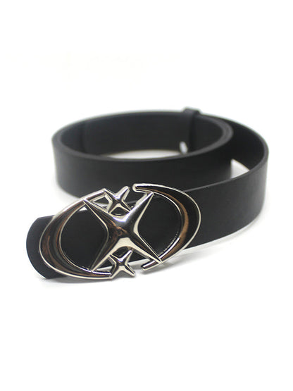 Black Y2K Moon Star Buckle Belt