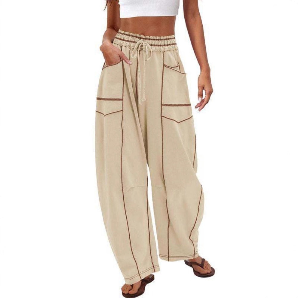 Wide Leg Cargo Pants with Pockets for Women - Vera