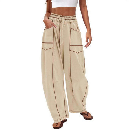 Wide Leg Cargo Pants with Pockets for Women - Vera