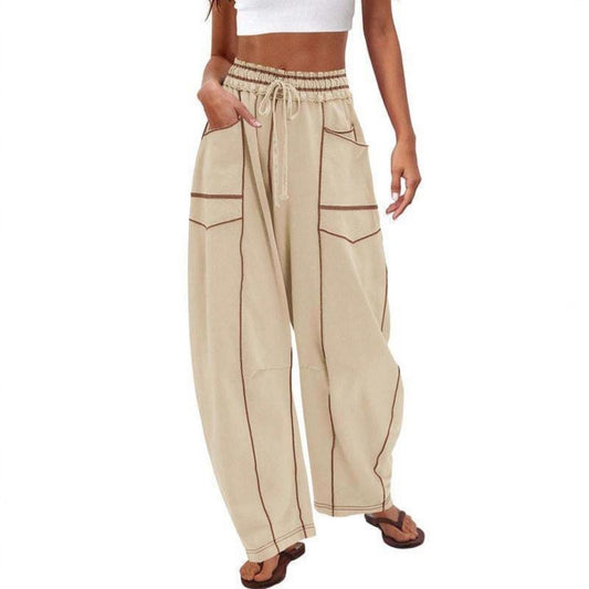 Wide Leg Cargo Pants with Pockets for Women - Vera