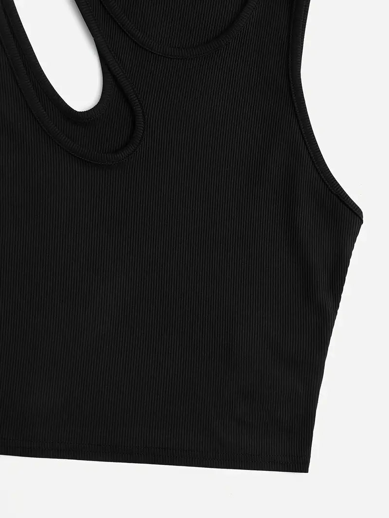 Basic Asymmetrical Crop Tank Top