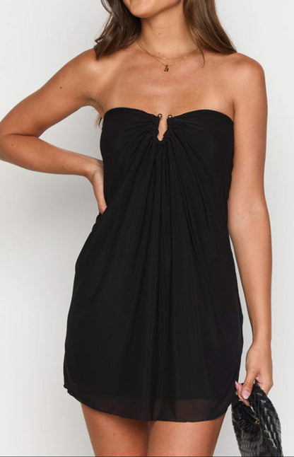 Constantia Black Strapless Mini Dress