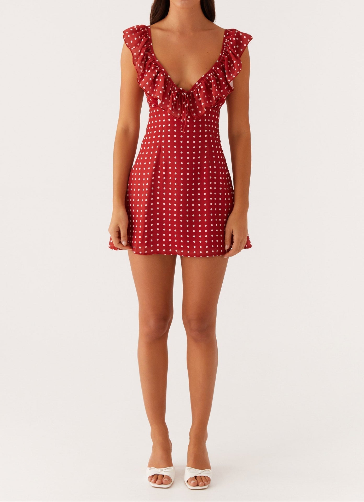 Agnola Mini Dress - Red Polka Dot