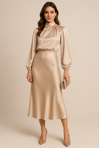 Party High Waist Dress | Midi
