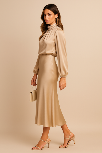 Party High Waist Dress | Midi