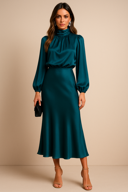 Party High Waist Dress | Midi