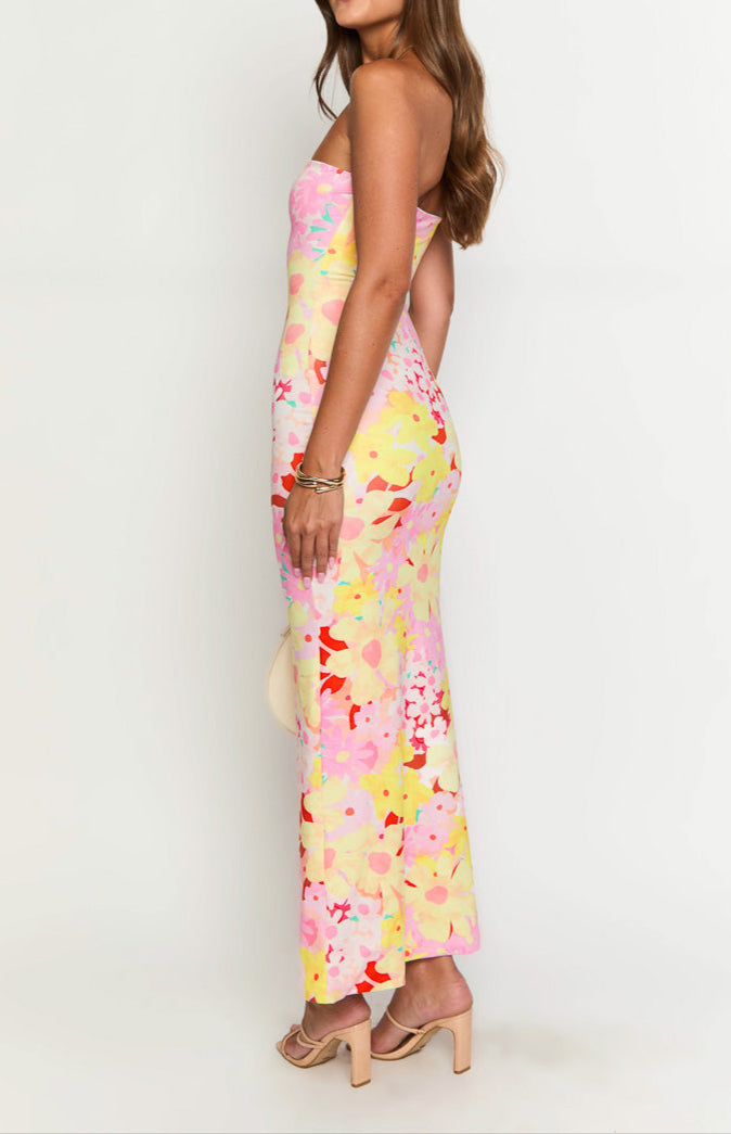 Barbarella Strawberry Girl Print Maxi Dress