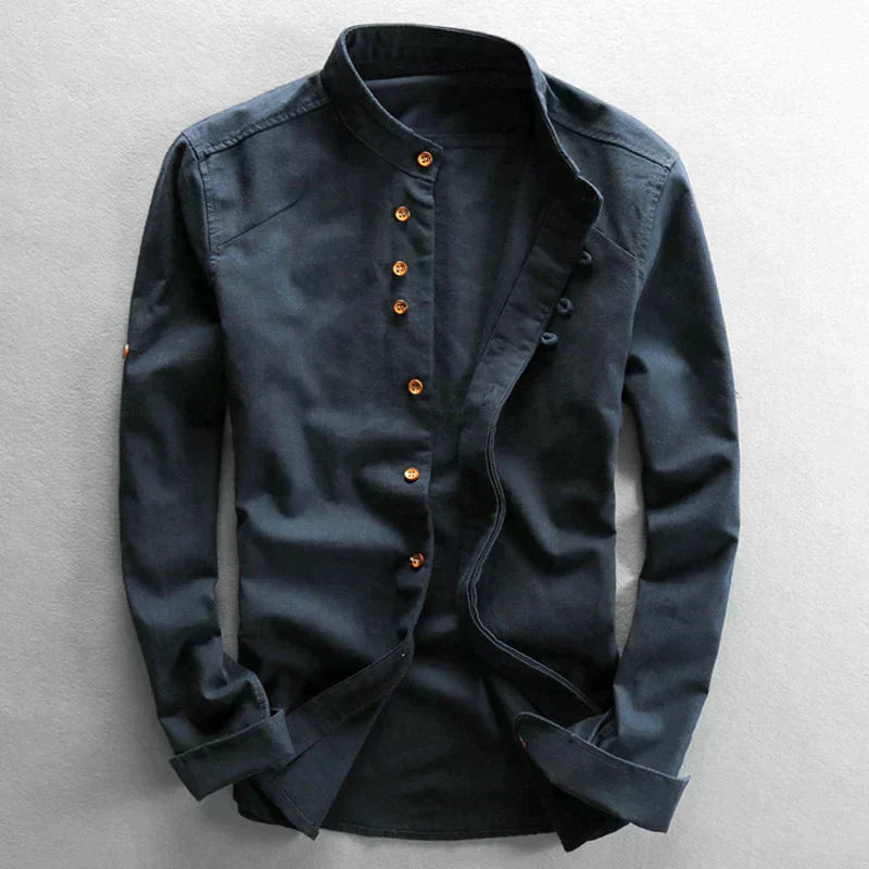 Men's Elegant Shirt | Stand-Up Collar