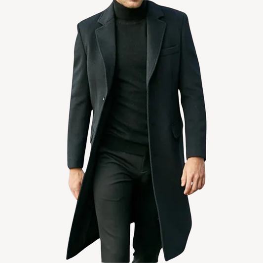 Men's Woolen Cloth Coat | Long