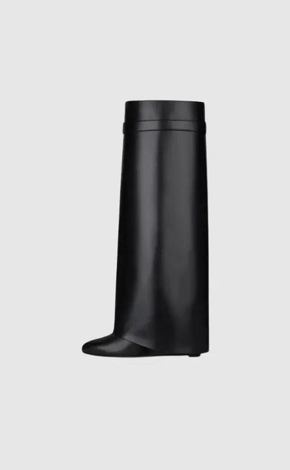 Women's Wedge Knee High Boots | Lock Detail