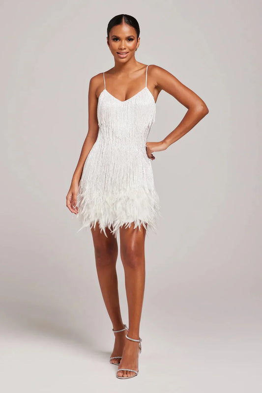 Women's Christmas Party Feather Dress | Mini