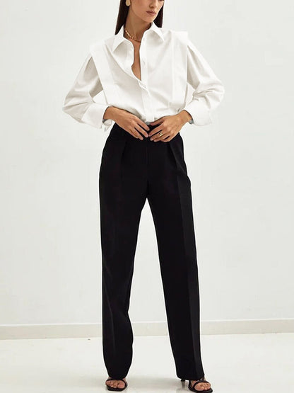 Women's Long Sleeve Blouse | Square Shoulders