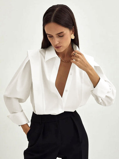 Women's Long Sleeve Blouse | Square Shoulders