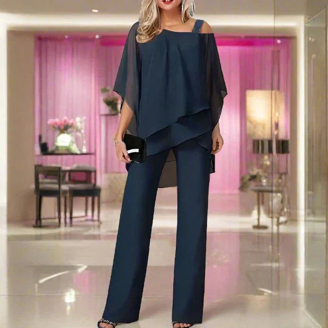 Stylish Women's Jumpsuit with Asymmetrical Top | Set