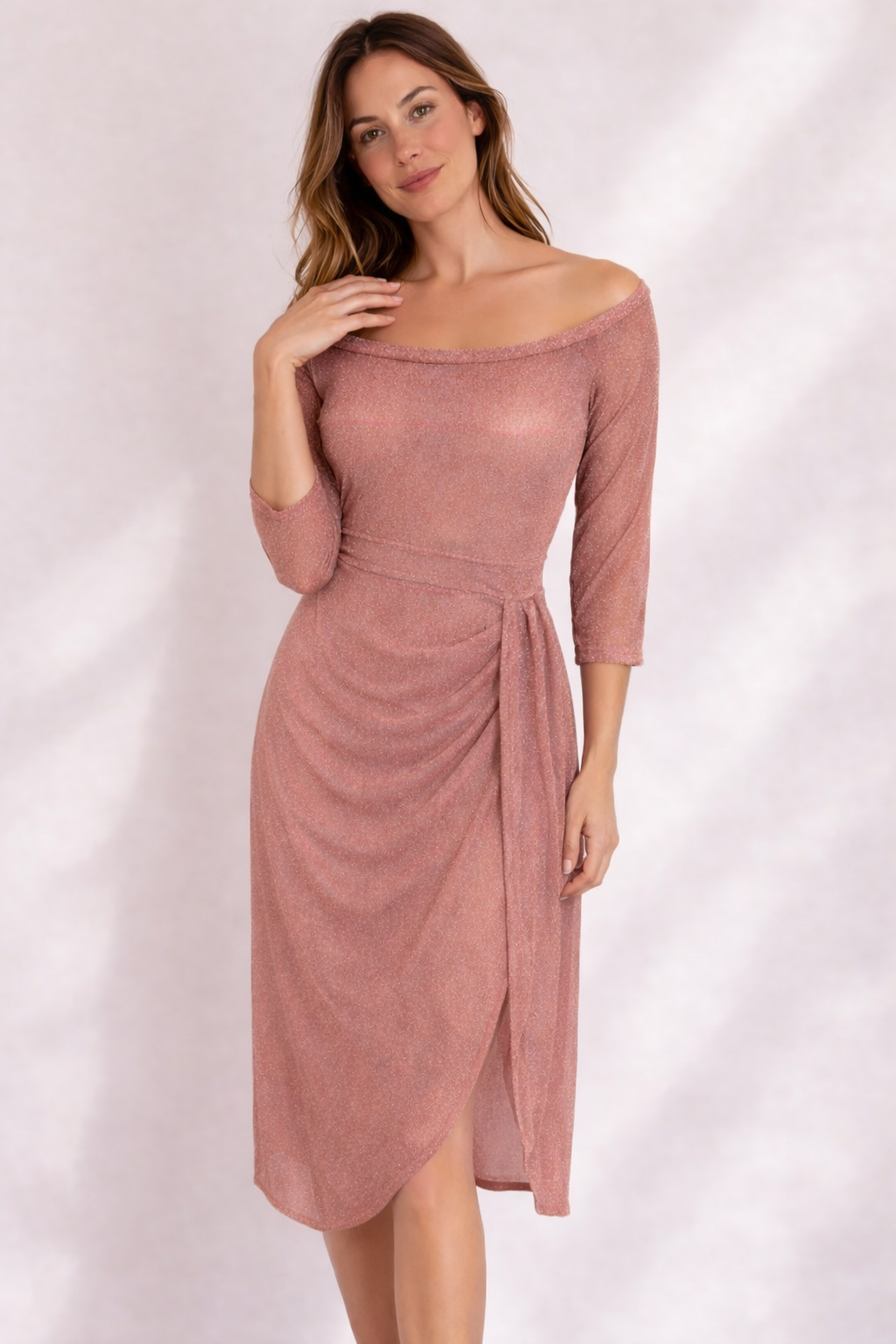 Women’s Off-Shoulder Wedding Guest Dress | Midi