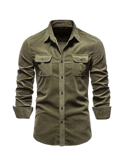 Men's Casual Long Sleeve Shirt | with Flap Pockets