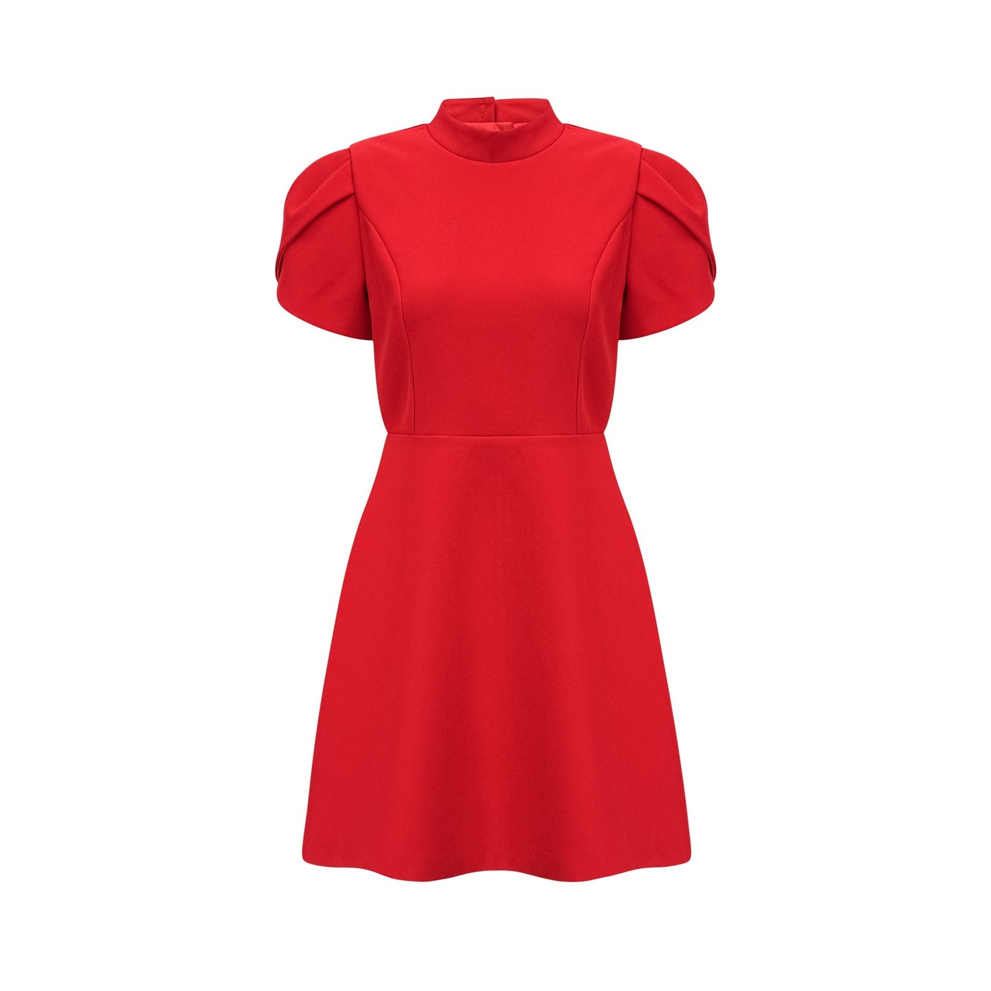 Cherry Red Mini Dress with Back Bow Detail for Women - Irene