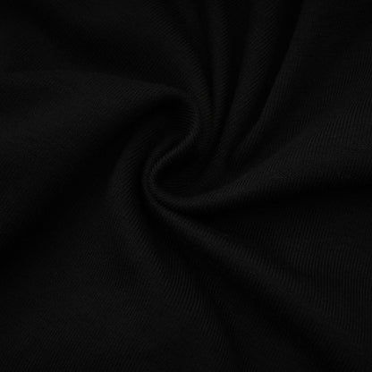 Black Ruched Crop Top with Open Front for Women - Gioia