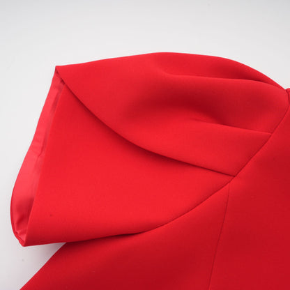 Cherry Red Mini Dress with Back Bow Detail for Women - Irene