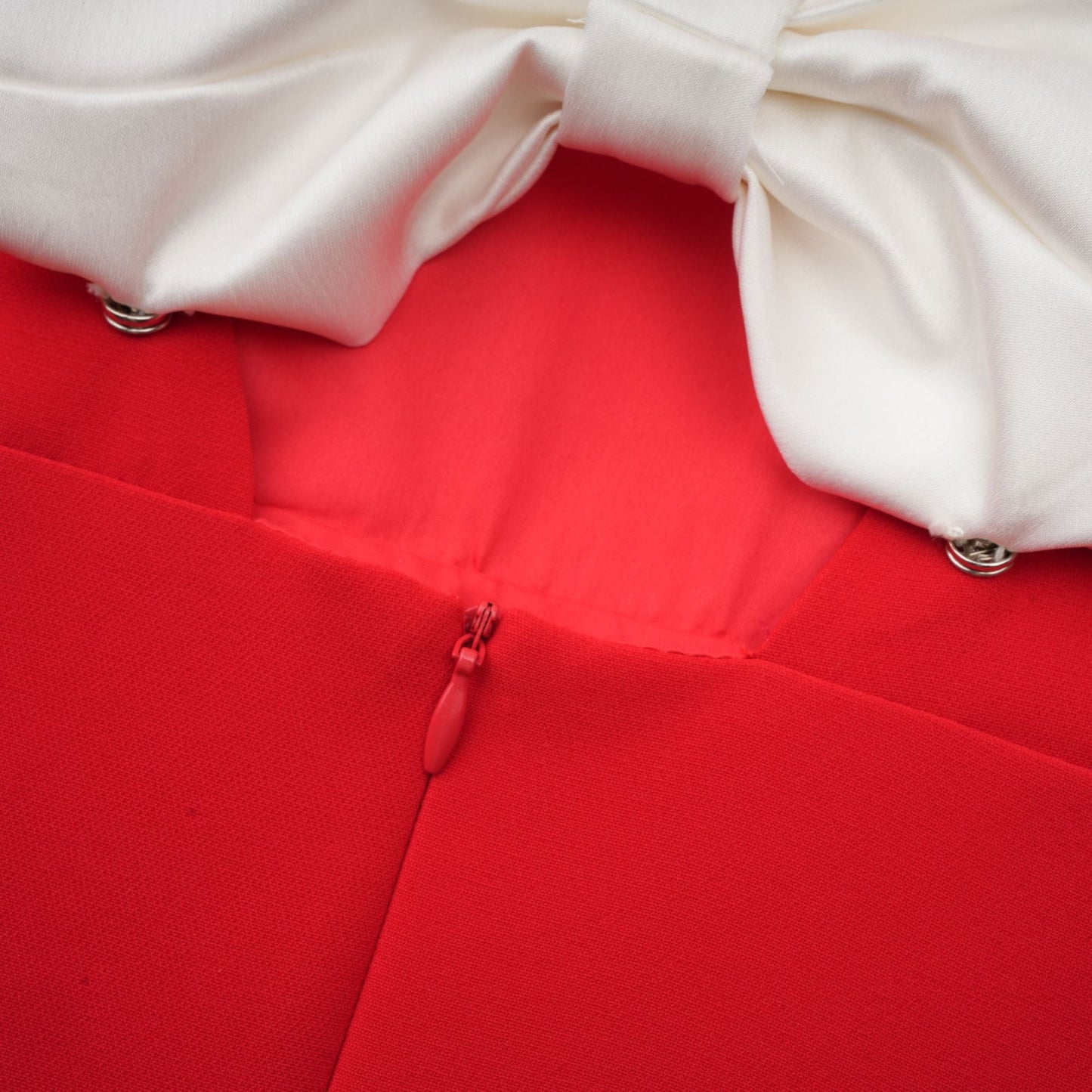 Cherry Red Mini Dress with Back Bow Detail for Women - Irene