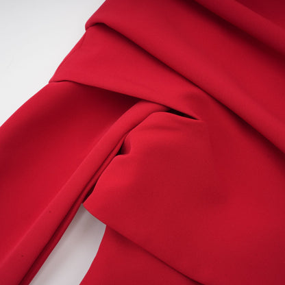 Cherry Red Off Shoulder Pleated Maxi Dress for Women - Serena