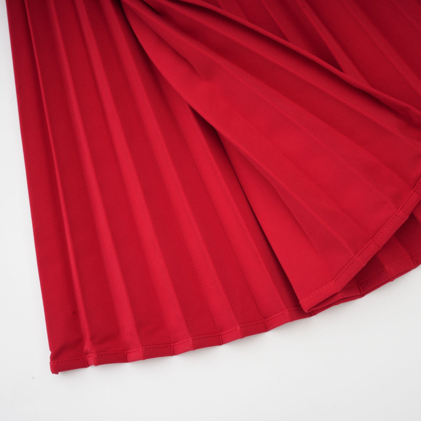 Cherry Red Off Shoulder Pleated Maxi Dress for Women - Serena