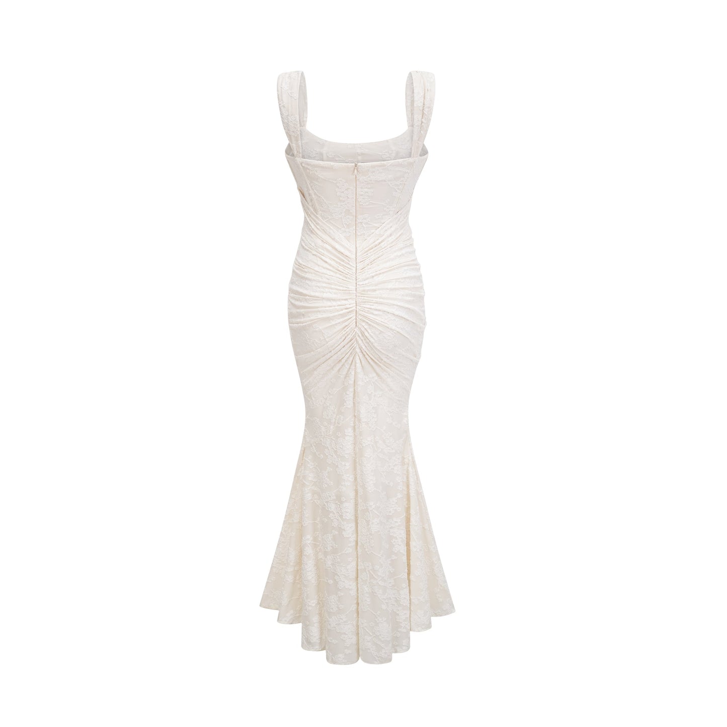 Ivory Lace Maxi Dress with Wide Straps for Women - Emma