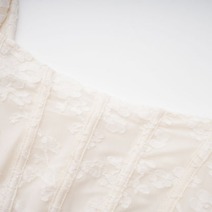 Ivory Lace Maxi Dress with Wide Straps for Women - Emma