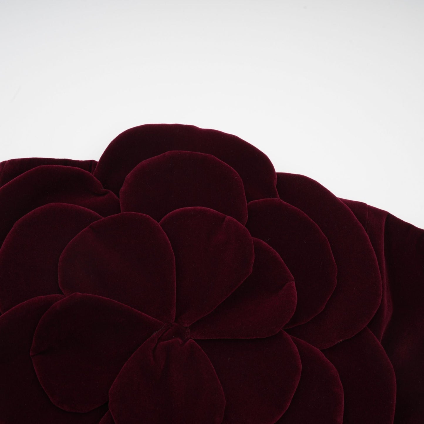 Burgundy Strapless Mini Dress with Velvet Flower Detailing for Women - Angelica