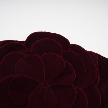 Burgundy Strapless Mini Dress with Velvet Flower Detailing for Women - Angelica