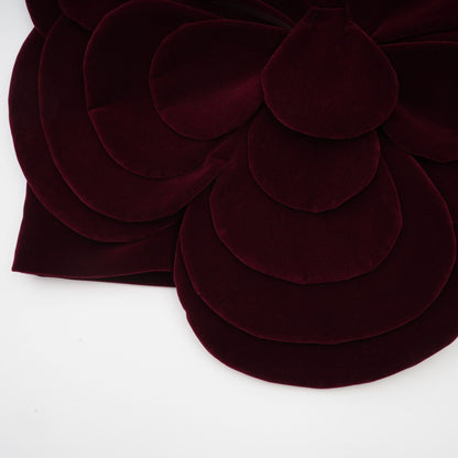 Burgundy Strapless Mini Dress with Velvet Flower Detailing for Women - Angelica