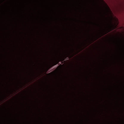 Burgundy Strapless Mini Dress with Velvet Flower Detailing for Women - Angelica