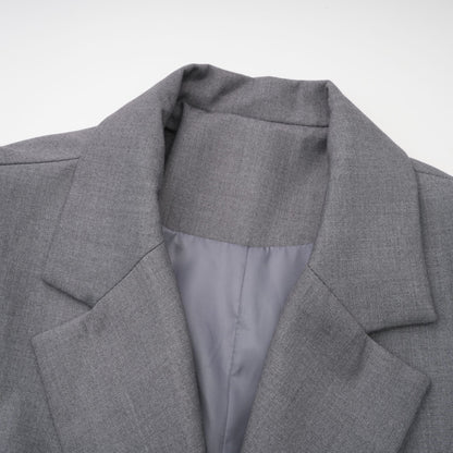 Grey Blazer with Belt and Pocket Detailing for Women - Francesca