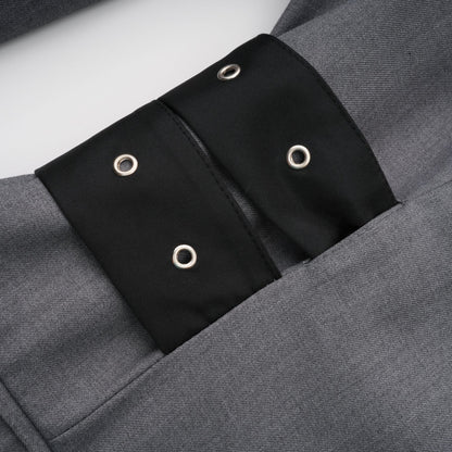 Grey Blazer with Belt and Pocket Detailing for Women - Francesca