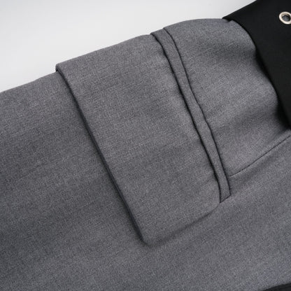 Grey Blazer with Belt and Pocket Detailing for Women - Francesca