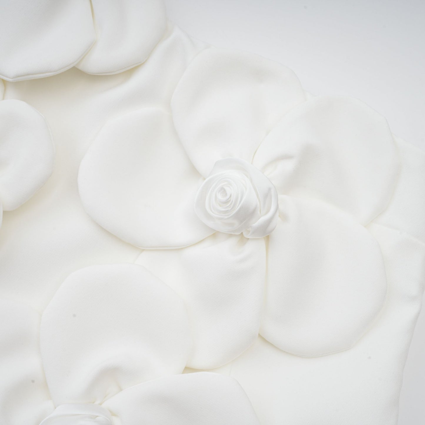 White Floral Appliqué Mini Dress with One Shoulder Strap for Women - Elena