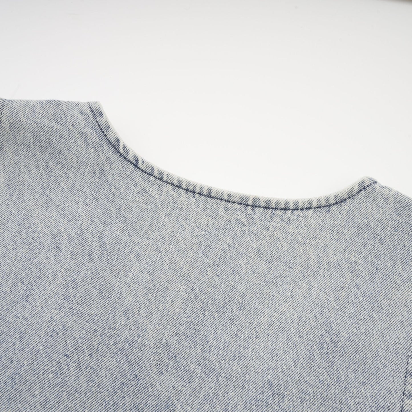 Light Blue Sleeveless Mini Dress with Rhinestone Trim for Women - Giusy