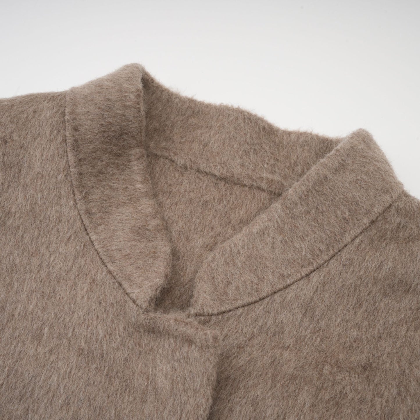 Beige Wool Coat with Faux Fur Collar for Women - Allegra