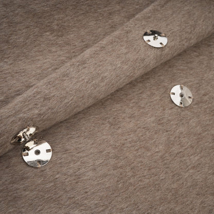 Beige Wool Coat with Faux Fur Collar for Women - Allegra