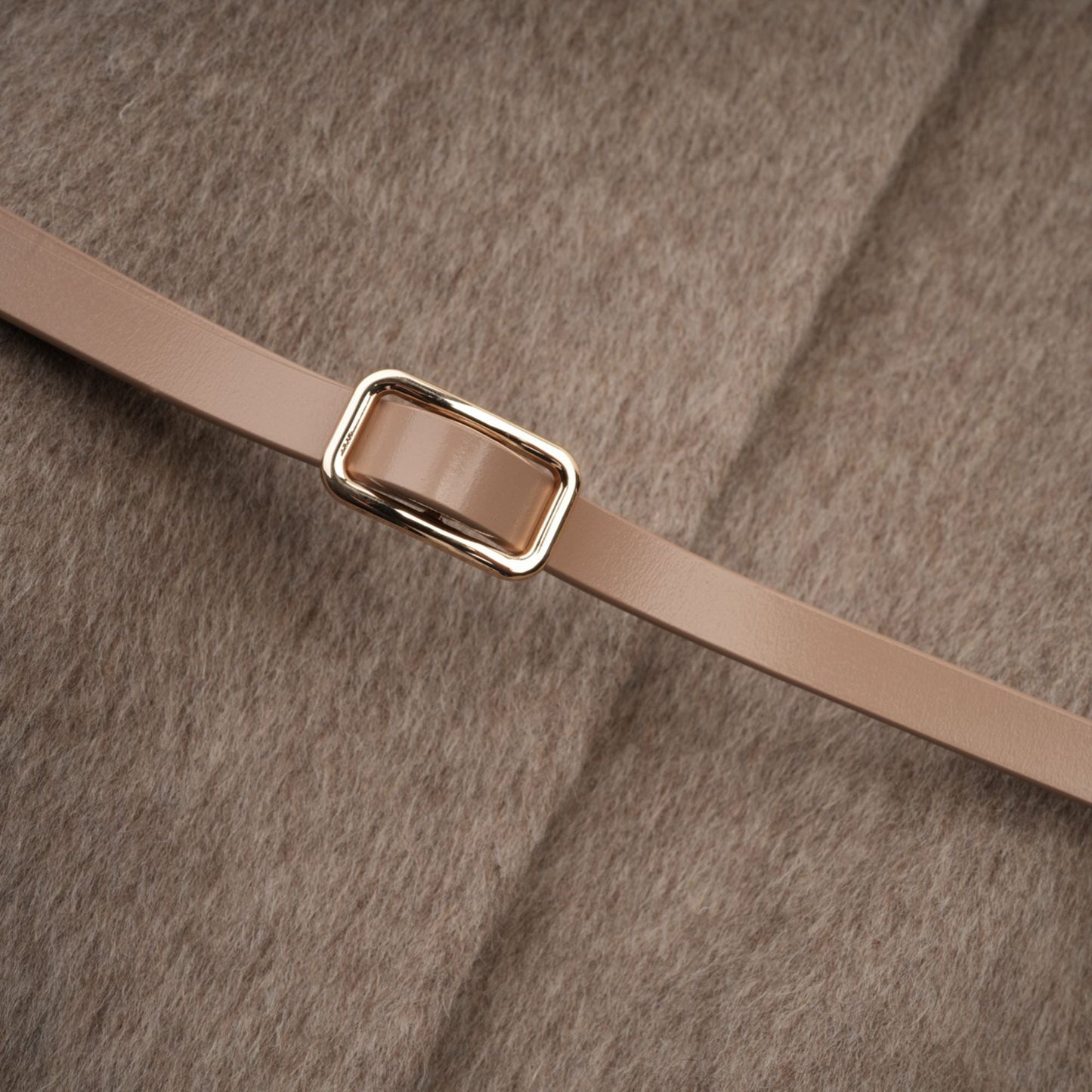 Beige Wool Coat with Faux Fur Collar for Women - Allegra