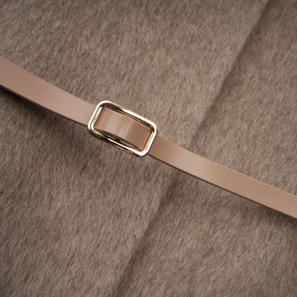 Beige Wool Coat with Faux Fur Collar for Women - Allegra