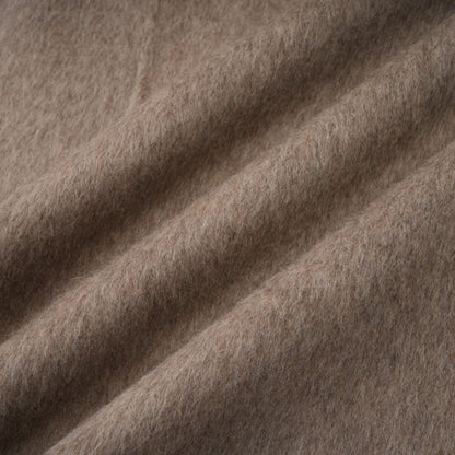 Beige Wool Coat with Faux Fur Collar for Women - Allegra