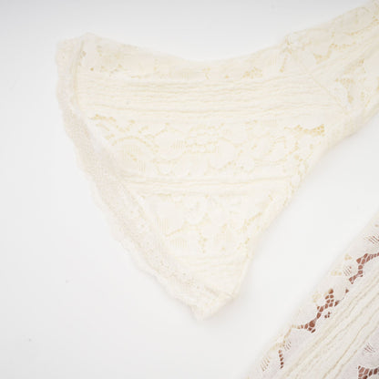 Ivory White Lace Maxi Dress with Off Shoulder Sleeves for Women - Lucrezia