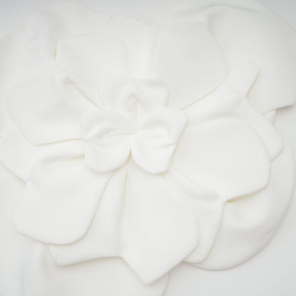 White Strapless Floral Top with 3D Appliqué for Women - Sibilla