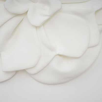 White Strapless Floral Top with 3D Appliqué for Women - Sibilla