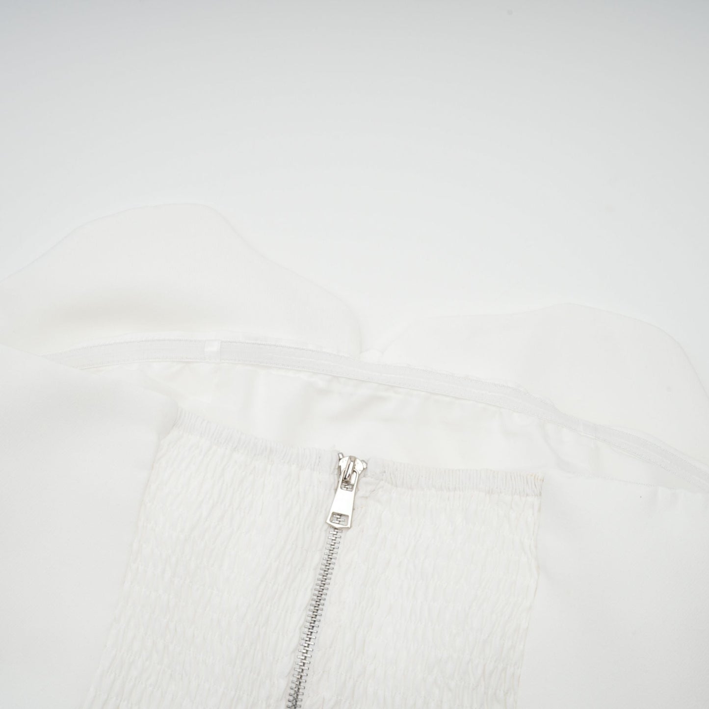 White Strapless Floral Top with 3D Appliqué for Women - Sibilla