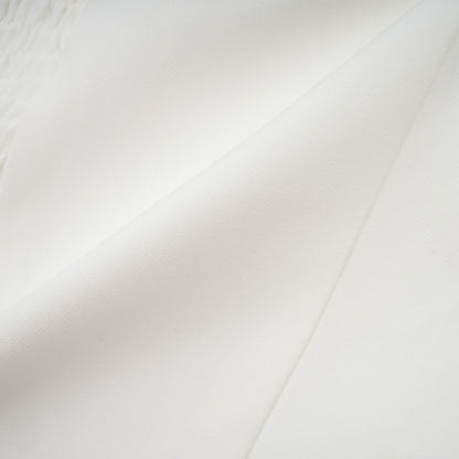 White Strapless Floral Top with 3D Appliqué for Women - Sibilla